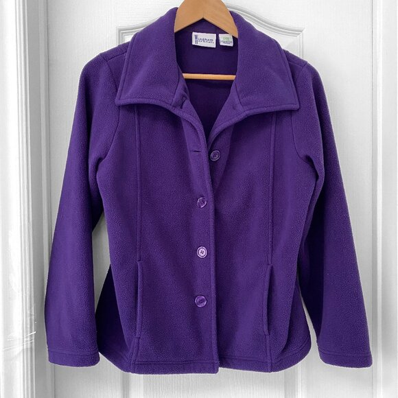 🛍 2 for $25! 🛍 Windham Harbour - Purple Button up Sweater/Jacket - Picture 1 of 6
